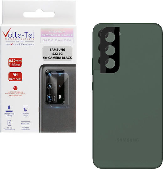 Volte-Tel 3D Curved Προστασία Κάμερας Tempered Glass Black για το Galaxy S22 5G