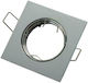 Geyer Square Metallic Recessed Spot with Socket GU10 Silver 8.7x8.7cm. 1pcs