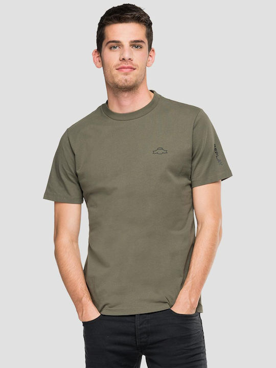 Replay Herren T-Shirt Kurzarm Khaki