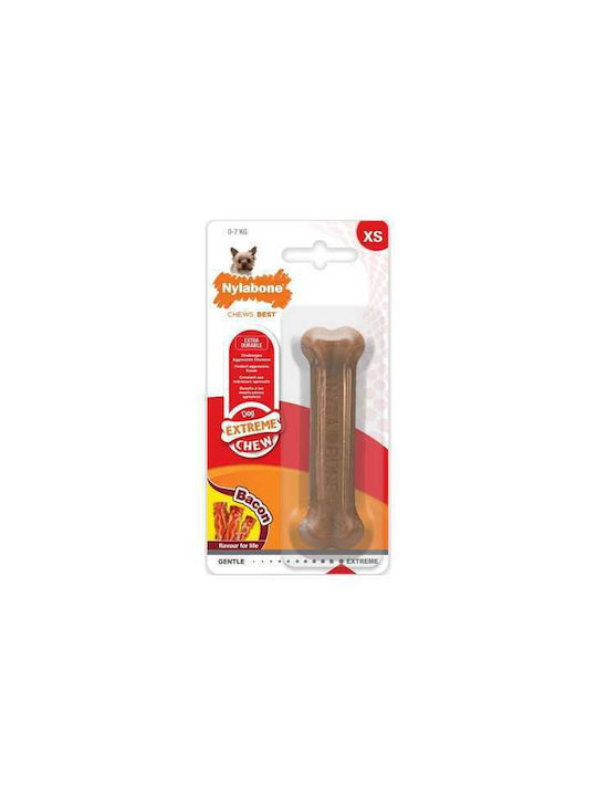 Nylabone Extreme Bone Toy Dog Chewable with Flavor Bacon XSmall 1pcs
