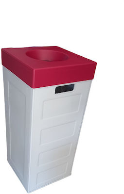 Viomes Cubo Recycling 1070.1 Recycling Plastic Waste Bin 70lt Red Cap Gray