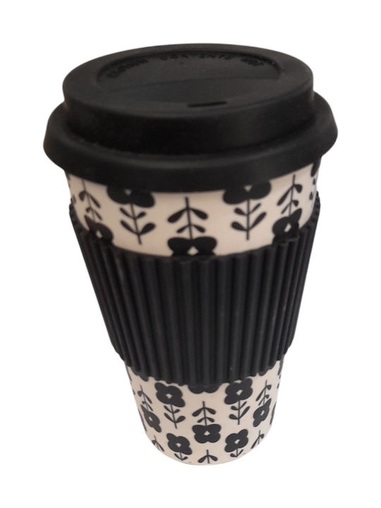 Tasse Bamboo mit Deckel Schwarz 1Stück