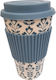 Bamboo Cup with Lid Blue