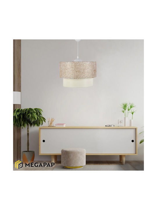 Megapap Whitehouse Pendant Light Gold-Beige wit...