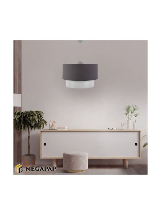 Megapap Whitehouse Pendant Light Gray with Sock...