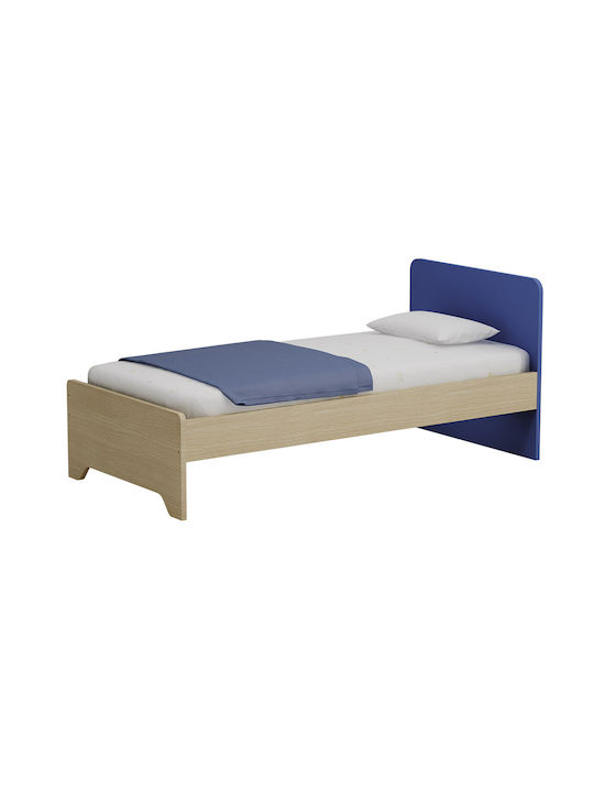 Παιδικό Κρεβάτι Μονό για Στρώμα 90x190cm Μπλε Φυσικό Salina