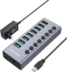 Graugear USB Hub 8 Ports (USB-C) G-HUB71-A