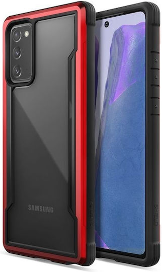 X-Doria Raptic Shield Aluminum Задна корица Метал / Пластмаса Transparent / Red (Galaxy Note 20)