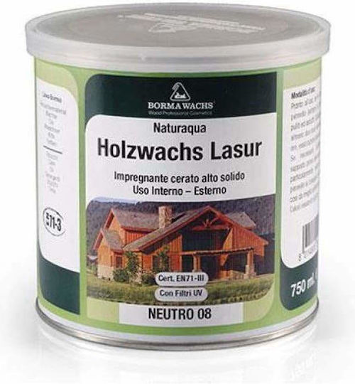 Borma Wachs Naturaqua Holzwachs Lasur Wasser 62 Mahagoni Matt 5Es