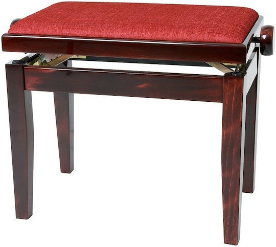 Gewa Bench Deluxe Σκαμπό Πιάνου Ρυθμιζόμενο High Gloss Mahogany Μ52xΠ30xΥ48-57cm