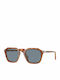 Persol Unisex Sunglasses with Brown Tartaruga Horn-Rimmed Frame and Blue Lenses PO3292S 96/56