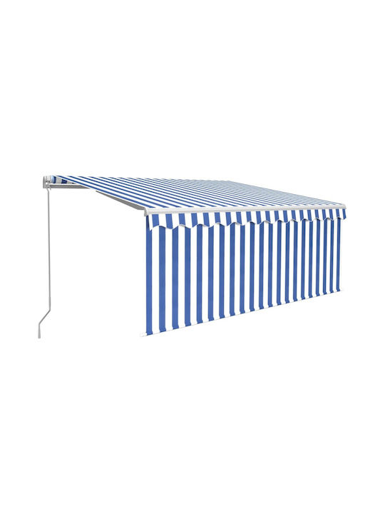 vidaXL Τέντα Βεράντας με Led Μπλε / Λευκό 3.5x2.5m