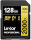 Lexar Professional 2000X SDXC 128GB Class 10 U3 V90 UHS-II