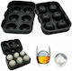 Plastic Ice Cube Tray Sphere 6 Slots Black SLKIT0180