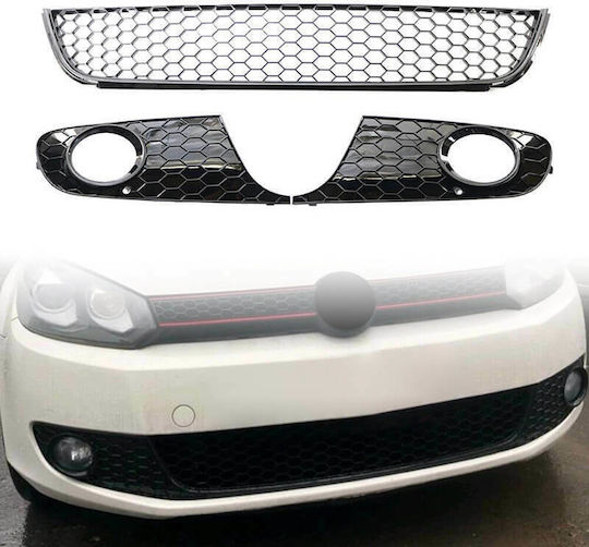 Carner Bumper Grills Car Front & Headlight Covers Compatible with Volkswagen Golf 6 2008-2013 GTI
