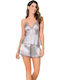 Moongirl Summer Satin Babydoll Gray