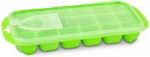 Nektarplast Ice Tray Cube Plastic 18 Slots with Lid Green