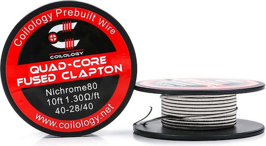 Coilology Fused Clapton Quad Core Ni80 Sârmă pentru D.I.Y. de Țigări Electronice 4-28/40 3m 1buc