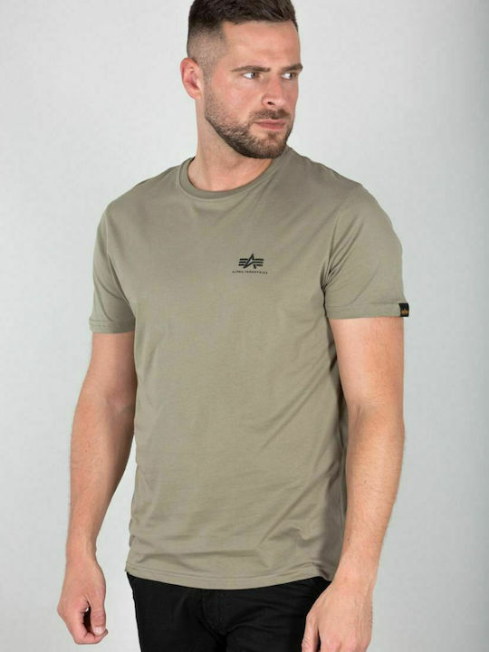 Alpha Industries T-shirt Bărbătesc cu Mânecă Scurtă Kaki