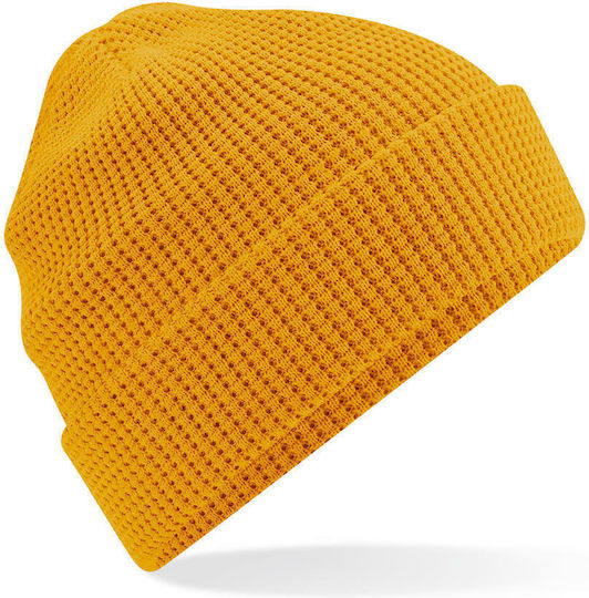 Cotton Waffle B52N Beanie Männer Beanie Gestrickt Mustard