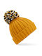 Beechfield Hygge Pom Pom Beanie Frauen Beanie mit Strickmuster Mustard