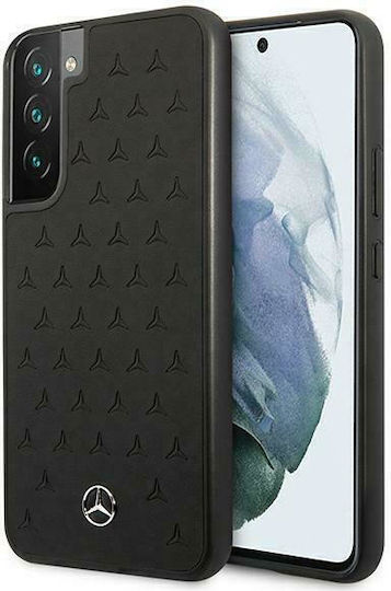 Mercedes-Benz Leather Stars Pattern Back Cover Δερμάτινο Μαύρο (Galaxy S22+ 5G)