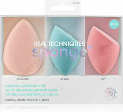 Real Techniques Synthetic Make Up Sponge Set for Foundation Sponge + 3pcs