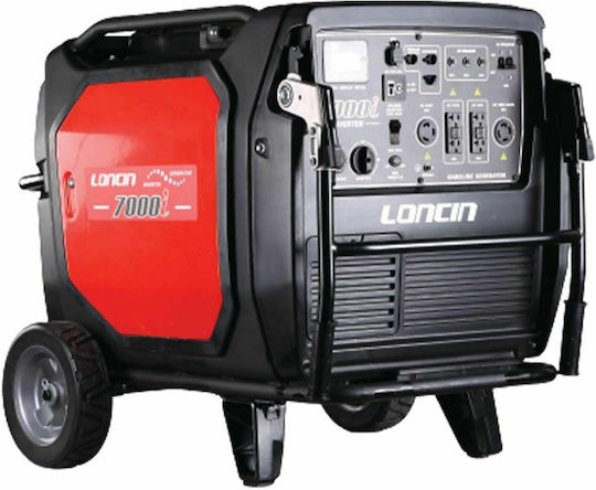 Loncin LC 7000i Silent Generator Inverter Gasoline Four-stroke with Handle, Wheels, and Maximum Power 7kVA
