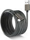 Nordic Angle (90°) / Braided USB 3.1 Cable USB-C male - USB-A Μαύρο 5m USBC-VR5M