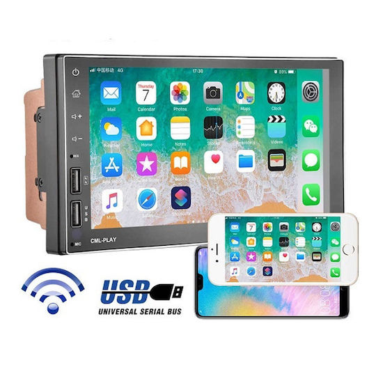 Auto-Audiosystem 2DIN (Bluetooth/USB/WiFi/GPS/Apple-Carplay/Android-Auto) mit Touchscreen 7"
