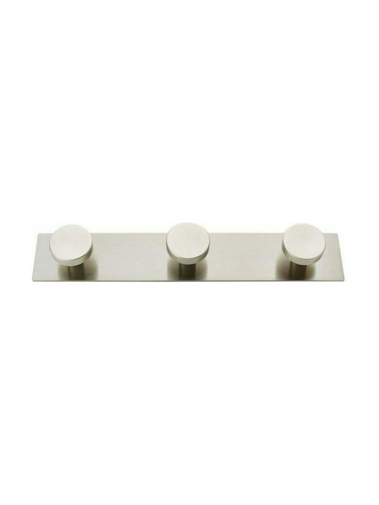 Zogometal Metal Wall Hanger with 3 Slots Matt Nickel 22x4cm 1pc