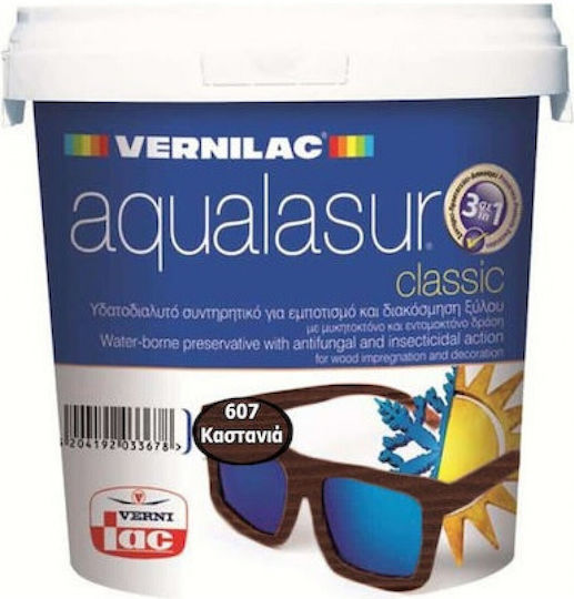 Vernilac Aqualasur Classic Пропитка за Вода 607 Кестен 750мл