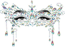 Leg Avenue EYE033 Sexy Autocolante Masquerade Face Jewels Alb