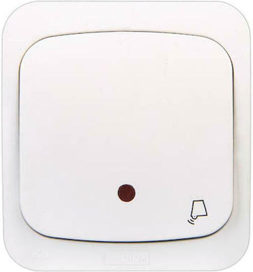 Geyer Complete Wall Push Bell Button with Frame White 3615H