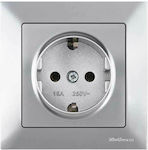 Mutlusan Candela Single Power Socket Inox