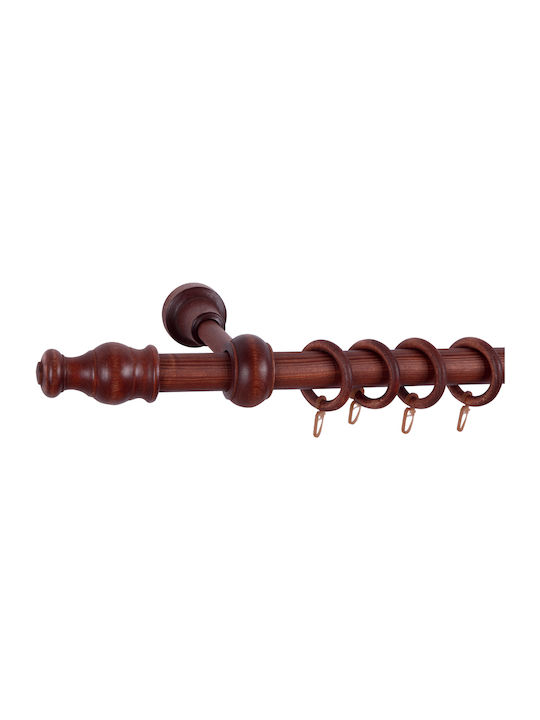 Wooden Curtain Pole Milano Single Φ28mm 120cm Walnut