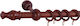 Wooden Curtain Pole Milano Single Φ28mm 120cm Walnut