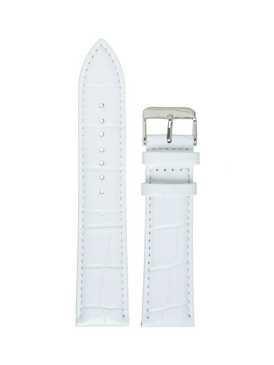 Tzevelion Leather Strap White 18mm