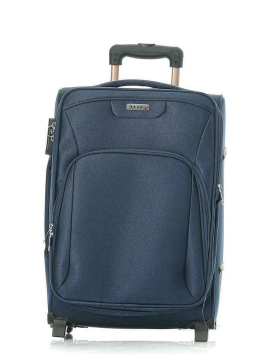 RCM 16108 Medium Travel Suitcase Fabric Blue with 4 Wheels Height 67cm