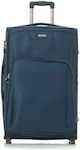 RCM 16108 Large Travel Suitcase Fabric Blue with 4 Wheels Height 78cm