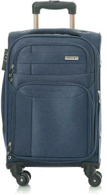 RCM 171209 Medium Travel Suitcase Fabric Blue with 4 Wheels Height 67cm