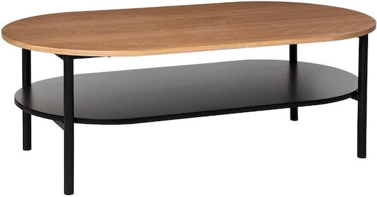 Oval Zentral Kaffeetisch Elias aus Massivholz Beige M110xL60xH39cm