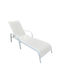 Deckchair Metallic Carmen with Textilene Fabric White 161x64x100cm.