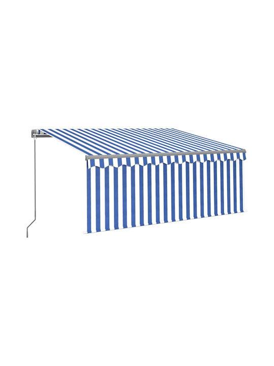 vidaXL Terrace Wall Tent Μπλε / Λευκό 3x2.5cm