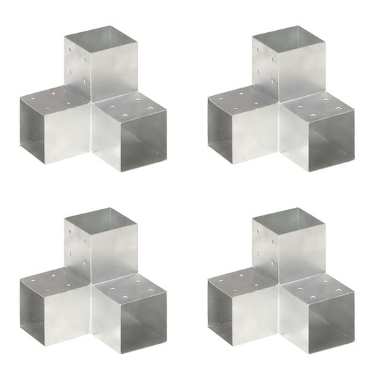 vidaXL Σύνδεσμος για Πέργκολα Γαλβανιζέ 10.1x10.1cm 4τμχ Σχήμα Υ