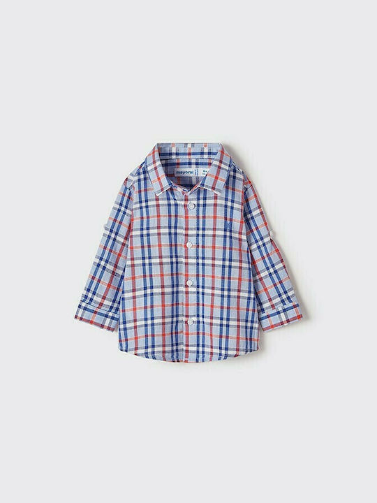 Mayoral Kids Checked Shirt Blue