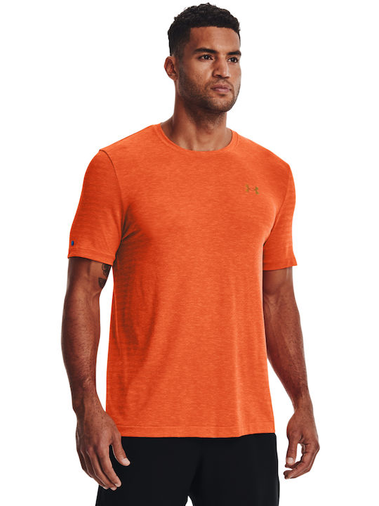 Under Armour Rush Seamless GeoSport Men's Athletic T-shirt Short Sleeve Orange