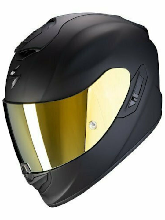 Scorpion Exo 1400 Air Solid Mat Black Motorradhelm Volles Gesicht ECE 22.05 mit Sonnenblende EXO141001003