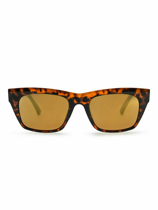 Chpo Guelas Sunglasses with Turtle Brown Tartaruga Plastic Frame and Gold Lens 16132YB