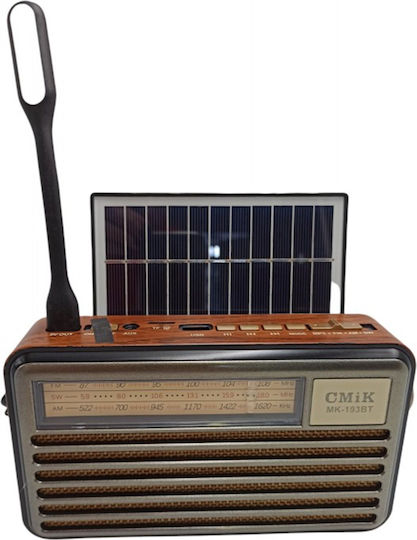 MK-193BT Tabletop Radio Solar with Bluetooth and USB Brown